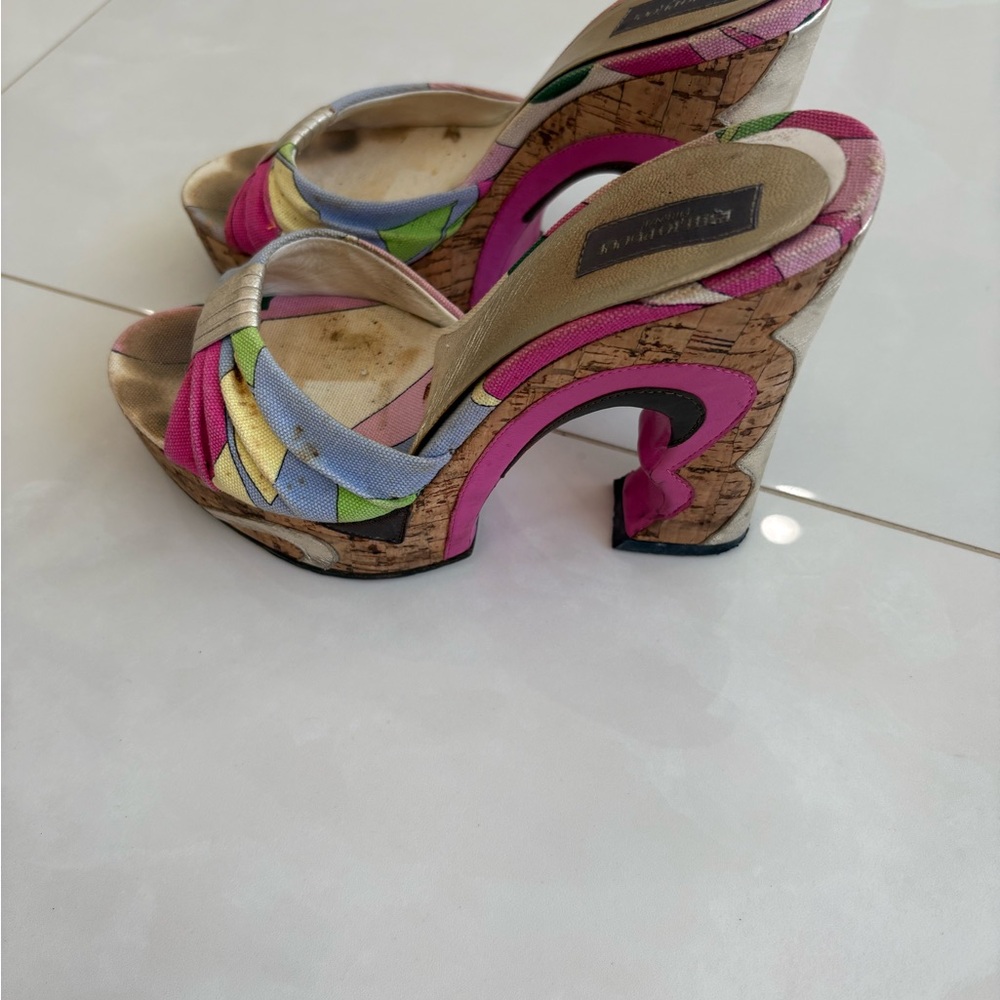 Emilio Pucci Multicolor Platform Sandals